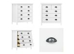 Vidaxl Credenza Hill White 79X40X80 Cm In Pino Massiccio - Credenza - Credenze - Mobile Laterale - Mobile Laterale