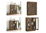 Vidaxl Vetrina In Rovere Fumé 82,5X30,5X115 Cm In Legno - Vetrina - Vetrine - Libreria - Scaffale