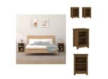 Vidaxl Comodini 2 Pz. Marrone Miele 40X35X55 Cm Pino Massiccio - Comodini