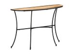 The Living Store Tavolino 110X40X77 Cm In Legno Massello Di Mango