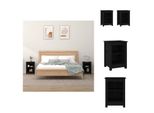 Vidaxl Comodini 2 Pezzi Neri 40X35X55 Cm In Legno Di Pino Massiccio - Comodini