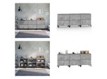 Vidaxl Credenze 3 Pz. Grigio Cemento 60X35X70 Cm Materiale A Base Di Legno - Credenza - Credenze - Armadio - Armadio Portaoggetti