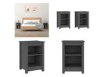 Vidaxl Comodini 2 Pz. Grigio 40X35X55 Cm Pino Massiccio - Comodino - Comodini - Armadio - Cassettiera Da Letto