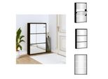 Vidaxl Scarpiera Con Specchio 3 Scomparti Nera 63X17X102,5 Cm - Scarpiere E Armadietti