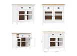 Vidaxl Credenza Hill White 90X40X80 Cm In Legno Massello Di Pino - Credenza - Credenze - Credenza In Legno - Credenza In Legno Massello