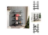 Vidaxl Libreria 4 Scomparti Grigio 100X30X140 Cm Materiale Legno - Librerie E Scaffali