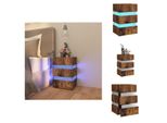 Vidaxl Comodino Led Rovere Fumé 45X35X67 Cm Materiale A Base Di Legno - Comodini
