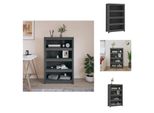 Vidaxl Libreria Grigia 80X35X126 Cm In Legno Di Pino Massiccio - Librerie E Scaffalature
