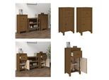 Vidaxl Credenze 2 Pezzi Marrone Miele 40X35X80 Cm In Legno Di Pino Massiccio - Credenza - Credenze - Armadio - Mobile Contenitore