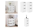 Vidaxl Credenze 2 Pz. Bianco 30X30X70 Cm Materiale A Base Di Legno - Credenza - Credenze - Armadio - Credenza