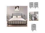 Vidaxl Comodini 2 Pz. Grigio Cemento 40X35X70 Cm - Comodini