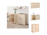 Vidaxl Credenze 2 Pezzi 70X35X80 Cm In Legno Di Pino Massiccio - Credenze