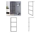 Vidaxl Schermo Doccia Per Cabine Doccia Esg Vetro Chiaro Nero 80X195 Cm - Schermo Doccia - Schermi Doccia - Cabina Doccia - Docce Walk-In