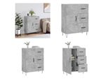 Vidaxl Credenza Grigio Cemento 69,5X34X90 Cm Materiale A Base Di Legno - Credenza - Credenze - Armadio - Credenza