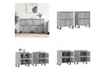 Vidaxl Credenze 2 Pezzi. Materiale In Legno Grigio Sonoma - Credenza - Credenze - Armadio - Armadio Portaoggetti