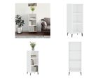 Vidaxl Credenza Bianca Lucida 34,5X32,5X90 Cm In Legno - Credenza - Credenze - Armadio - Armadio Portaoggetti