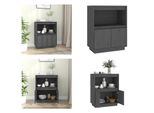 Vidaxl Credenza Grigia 60X34X75 Cm In Pino Massiccio - Credenza - Credenze - Credenza In Legno - Mobile Laterale