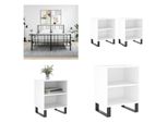 Vidaxl Comodini 2 Pz. Bianco 40X30X50 Cm Materiale A Base Di Legno - Comodino - Comodini - Armadio Da Letto - Mobile Da Letto