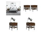 Vidaxl Comodini 2 Pz. Aspetto Rovere Marrone 40X42X45 Cm Materiale A Base Di Legno - Comodino - Comodini - Armadio - Comodino