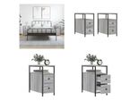 Vidaxl Comodini 2 Pz. Grigio Sonoma 30X60X60 Cm Materiale A Base Di Legno - Comodino - Comodini - Comodino - Armadio