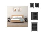 Vidaxl Comodini 2 Pz. Grigio 40X35X55 Cm In Legno Di Pino Massiccio - Comodini