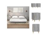 Vidaxl Comodini 2 Pz. Materiale A Base Di Legno Sonoma Grigio - Comodini