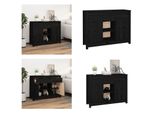 Vidaxl Credenza Nera 100X35X74,5 Cm In Legno Di Pino Massiccio - Credenza - Credenze - Cassettiere - Credenza