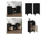Vidaxl Credenze 2 Pezzi Nero 40X35X80 Cm Pino Massiccio - Credenza - Credenze - Armadio - Armadio Portaoggetti