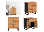 Vidaxl Comodino 50X33X60 Cm In Legno Massiccio Di Acacia E Materiale A Base Di Legno - Comodino - Comodini - Armadio - Mobile Da Letto