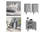 Vidaxl Comodini 2 Pz. Grigio Cemento 40X35X70 Cm Materiale A Base Di Legno - Comodini - Armadio - Comodino