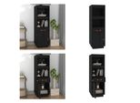 Vidaxl Credenza Schwarz 34X40X108,5 Cm Massivholz Kiefer - Credenza - Credenze - Credenza Holz - Credenza