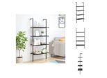 Vidaxl Scaffale A Scala Con 4 Ripiani Nero 64X35X152,5 Cm - Librerie E Scaffali
