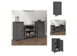 Vidaxl Credenze 2 Pz. Grigio 40X35X80 Cm In Pino Massiccio - Credenze