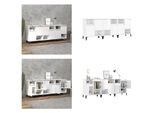 Vidaxl Credenze 3 Pz. Bianco Lucido 60X35X70 Cm Materiale A Base Di Legno - Credenza - Credenza - Armadio - Armadio Portaoggetti