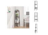 Vidaxl Scaffale Ad Angolo Con 3 Ripiani Nero 45,5X31,5X120 Cm - Librerie E Scaffali