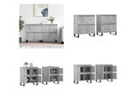 Vidaxl Credenze 2 Pezzi. Materiale A Base Di Legno Grigio Cemento - Credenza - Credenze - Armadio - Armadio Portaoggetti