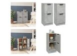Vidaxl Credenze 2 Pz. Grigio Cemento 30X30X70 Cm Materiale A Base Di Legno - Credenza - Credenze - Armadio - Armadio Portaoggetti