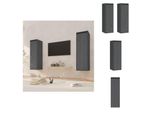 Vidaxl Armadi A Muro 2 Pz. Grigio 30X30X100 Cm In Legno Di Pino Massiccio - Mensole A Muro