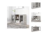 Vidaxl Vetrina Grigio Cemento 120X30,5X70 Cm Materiale Legno - Credenze