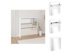 Vidaxl Scarpiera Con Specchio 2 Scomparti Bianco Lucido 63X17X67 Cm - Scarpiere E Armadietti