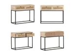 Vidaxl Consolle 100X35X76 Cm In Legno Massiccio Di Mango E Vimini - Consolle - Tavoli Consolle - Tavolo Da Parete - Tavoli Da Parete