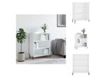 Vidaxl Armadio A Ripiani Bianco Lucido 69,5X32,5X90 Cm Materiale A Base Di Legno - Credenze