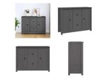 Vidaxl Credenza Grigia 100X35X74 Cm In Legno Di Pino Massiccio - Credenza - Credenze - Cassettiera - Credenza