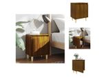 Vidaxl Comodino Con Gambe In Legno Massiccio Effetto Rovere Marrone 40X30X50Cm - Comodini