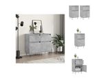 Vidaxl Credenze 2 Pz. Grigio Cemento 40X35X70 Cm Materiale A Base Di Legno - Credenze
