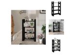 Vidaxl Libreria/Divisorio Nero 80X35X125 Cm In Legno Di Pino Massiccio - Librerie E Scaffalature
