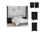 Vidaxl Comodini 2 Pezzi Neri 40X35X61,5 Cm In Legno Di Pino Massiccio - Comodini