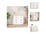 Vidaxl Credenza Bianca 100X40X75 Cm In Legno Di Pino Massiccio - Credenze