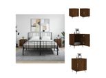 Vidaxl Comodini 2 Pz. Materiale In Legno Effetto Rovere Marrone 40X40X50 Cm - Comodini
