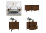 Vidaxl Comodini 2Pz. Look Rovere Marrone 40X35X47,5Cm Materiale A Base Di Legno - Comodino - Comodini - Armadio - Mobile Da Letto